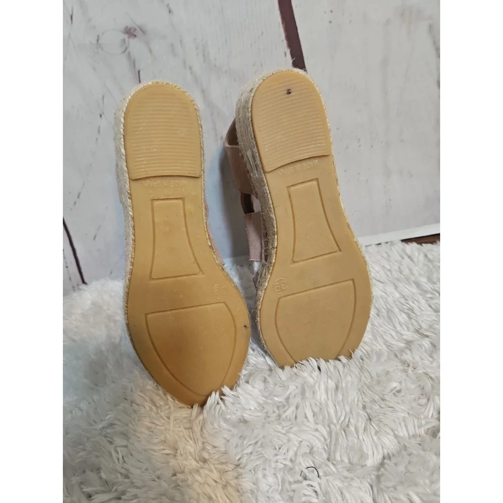 Jutelia Pink Suede Leather‎ Espadrilles Wedge 3